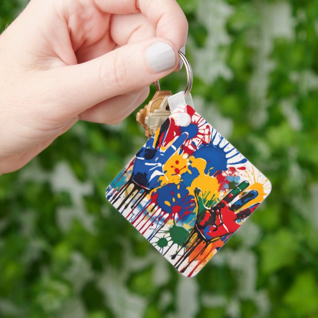 Your Childs Artwork One Of A Kind Personalized Keychain (Hand)