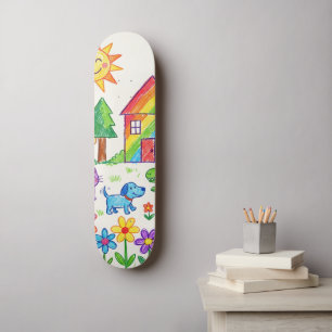Your Childs Artwork One Of A Kind Personalized Skateboard