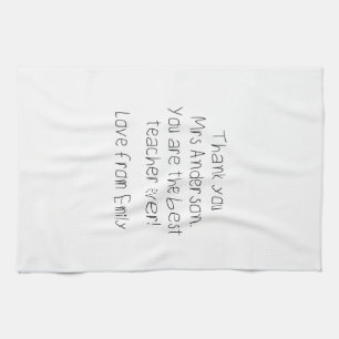 Your Child's Message Handwriting Teacher Gift Kitchen Towel
