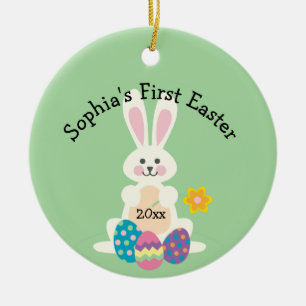 Your Child's Name First Easter Bunny Ornament