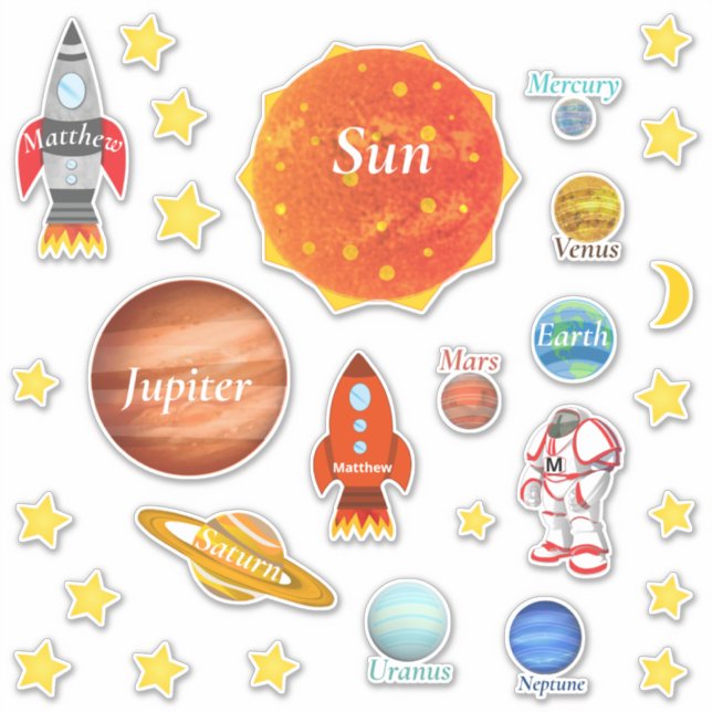 Your Childs Name Planets Spaceships Solar System (Front)
