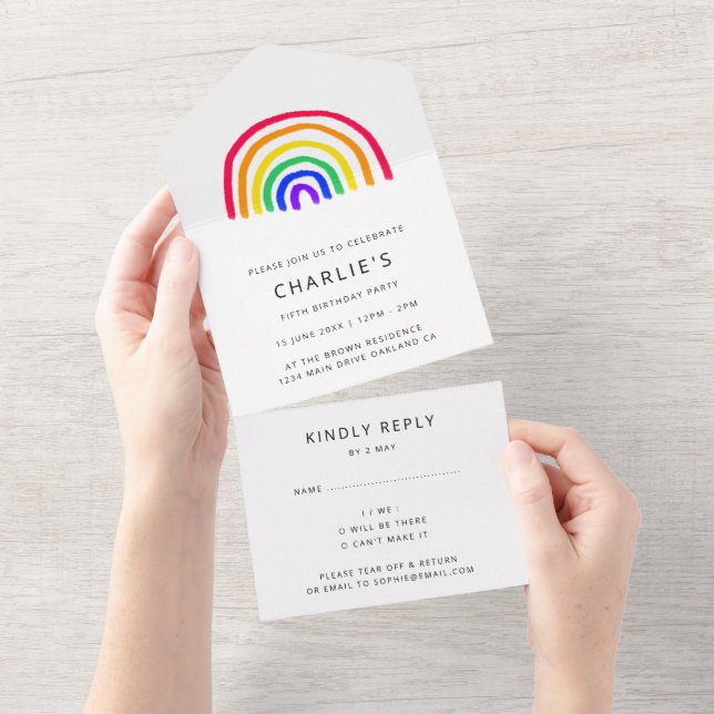 Your Child's Own Artwork | Kids DIY Birthday Party All In One Invitation (Tearaway)