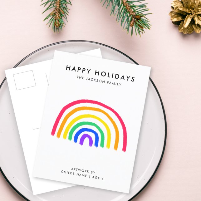 Your Child's Own Artwork | Upload Kids Drawing Holiday Postcard (Creator Uploaded)