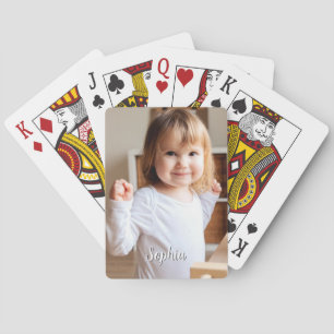 Your Child's Photo & Script Name Playing Cards