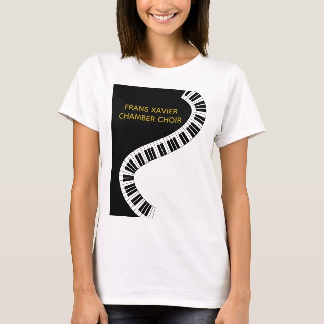 Your Choir Name Piano Keyboard Musical Shirt (Front)