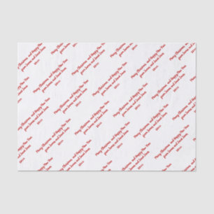 Your Christmas Message - Red Font - Custom Pattern Tissue Paper