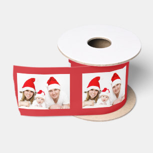 Your Christmas Photo Patterned Image Satin Ribbon