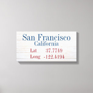 Your City Latitude and Longitude Canvas Print