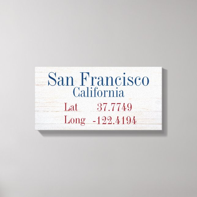 Your City Latitude and Longitude Canvas Print (Front)