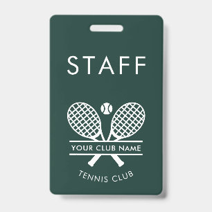 Your Club Name Tennis Sport Coworker Any Colour Badge