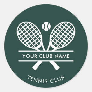 Your Club Name Tennis Sports Green Any Colour Classic Round Sticker