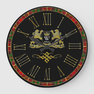 Your Coat of Arms Monogram and Colour Large Clock
