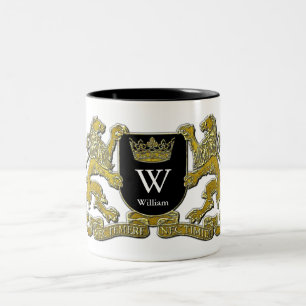 Your Coat of Arms Your Monogram and Name Two-Tone Coffee Mug