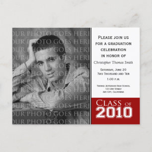 YOUR COLOR - 2010 Graduation Invitation Postcard