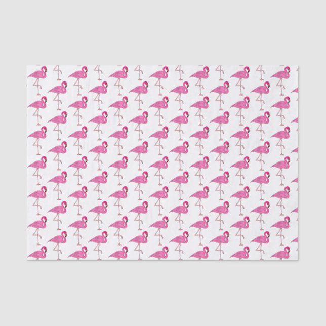 Your Colour Cute Tropical Pink Flamingo Summer Bir Tissue Paper (Front)