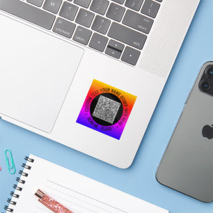 Your Colour QR Code Sticker Template Custom Text