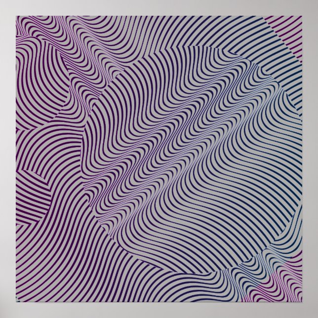 Your colour with Op Art Waves Poster (Front)