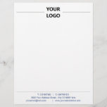 Your Colours Business Office Letterhead with Logo<br><div class="desc">Your Colours and Font Simple Personalized Modern Business Office Letterhead with Your Logo - Add your logo - image / text - info / more - Resize and Move or Remove / Add Elements - Image / Text with Customization Tool. Choose / Add Your Text / Elements Colours / Font...</div>