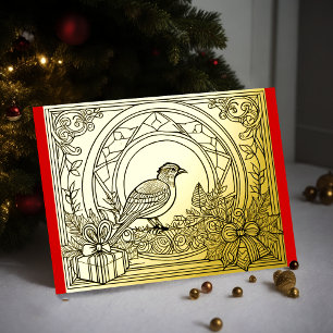 Your Colours Christmas Bird Foil Foil Holiday Card