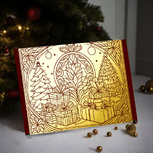 Your Colours Christmas Scene Foil Foil Holiday Card