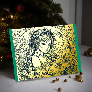 Your Colours Christmas Woman Foil Foil Holiday Card