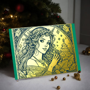 Your Colours Christmas Woman Foil Foil Holiday Card