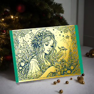 Your Colours Christmas Woman Foil Holiday Card