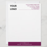Your Colours Modern Design Letterhead with Logo<br><div class="desc">Your Colours - Simple Personalized Business Office Letterhead with Logo - Add Your Logo - Image / Business Name - Company / Address - Contact Information - Resize and move or remove and add elements / image with customization tool. Choose / add your favourite elements and text colours / font...</div>
