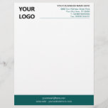 Your Colours Modern Design Letterhead with Logo<br><div class="desc">Your Colours and Font - Simple Personalized Business Office Letterhead with Logo - Add Your Logo - Image / Business Name - Company / Address - Contact Information - Resize and move or remove and add elements / image with customization tool. Choose / add your favourite elements and text colours...</div>