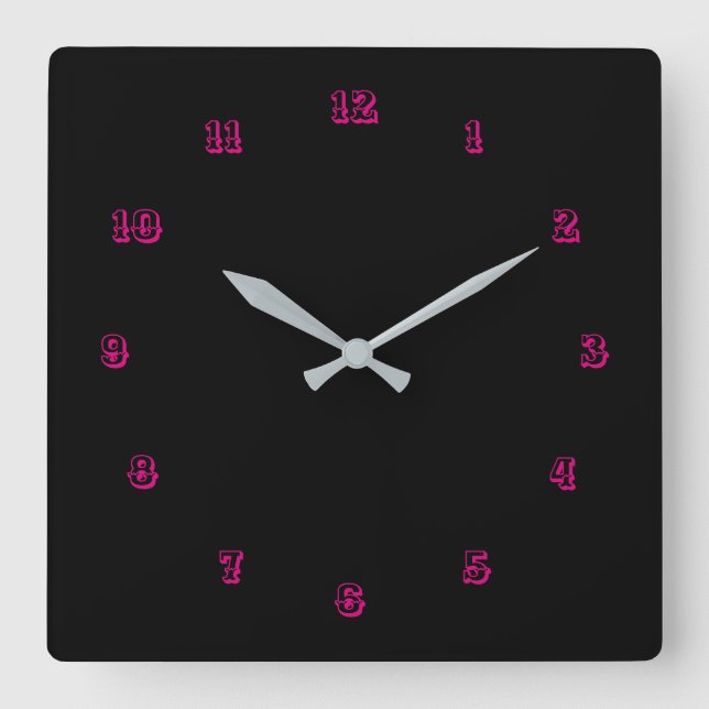 Your Colours Numbers Font Text Personalized  Square Wall Clock (Front)