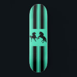 Your Colours Sports Skateboard with Black Horses<br><div class="desc">Custom Colours Sports Skateboard with Black Horses - Painting and Design by MIGNED</div>