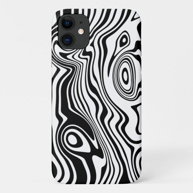 Your Colours Waves Black White Design iPhone Case (Back)