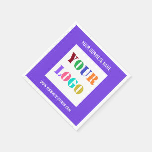 Your Comoany Logo and Custom Text Napkins Template