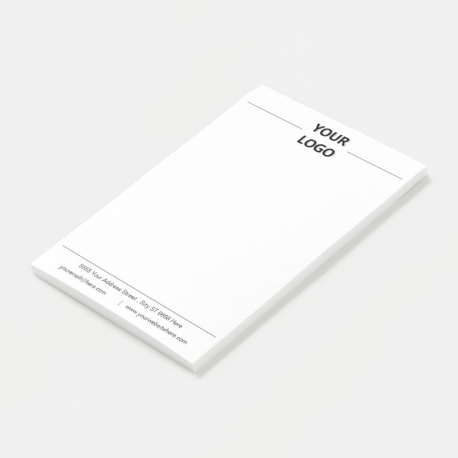 Your Compamy Logo and Text Business Post-it® Notes (Angled)