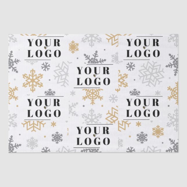 Your Company Branded Christmas Snowflake Logo Tissue Paper (Front)