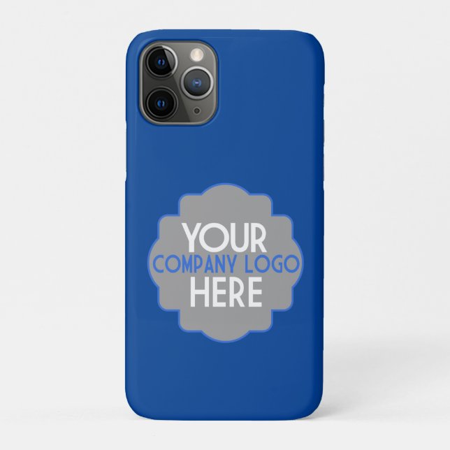 Your Company Business Logo on Blue Vertical Case-Mate iPhone Case (Back)
