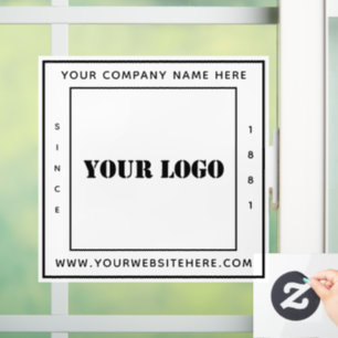 Your Company Business Logo Personalized Square Window Cling