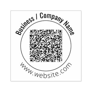 Your Company Custom Qr Code Image Name Website Rubber Stamp