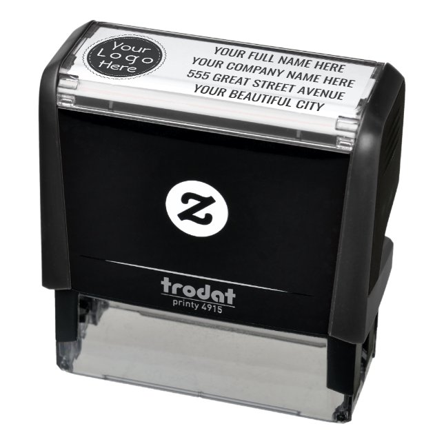 Your Company Logo Address Self-inking Stamp (Product)