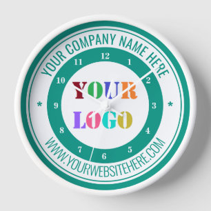 Your Company Logo and Custom Text Clock Example