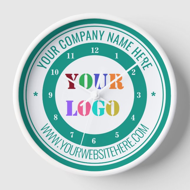 Your Company Logo and Custom Text Clock Example (Front)