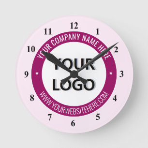 Your Company Logo and Custom Text Clock Template