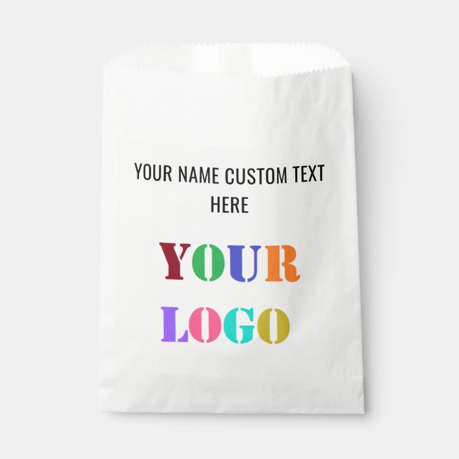 Your Company Logo and Custom Text Favour Bags (Front)