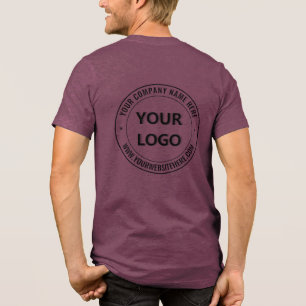 Your Company Logo and Custom Text Personalized Tri-Blend Shirt