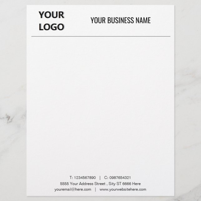 Your Company Logo and QR Code Letterhead Template (Front)