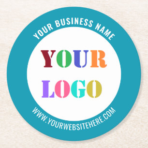 Your Company Logo and Text Branded Paper Coasters
