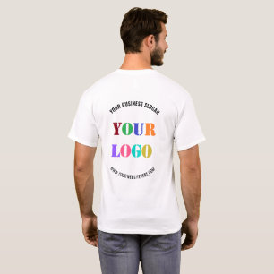 Your Company Logo and Text Branded T-Shirt Example