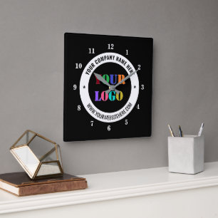 Your Company Logo and Text Business Clock Example
