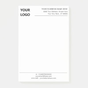Your Company Logo and Text Business Post it Notes