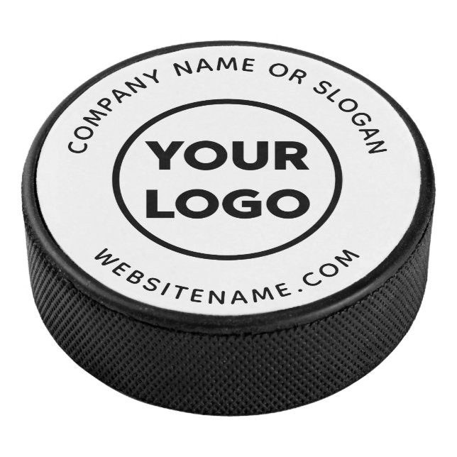 Your Company Logo and Text Hockey Puck (3/4)